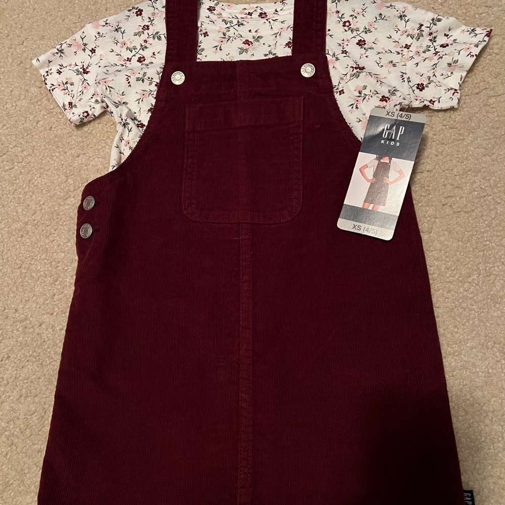 GAP Kids Deep Red Corduroy Overalls